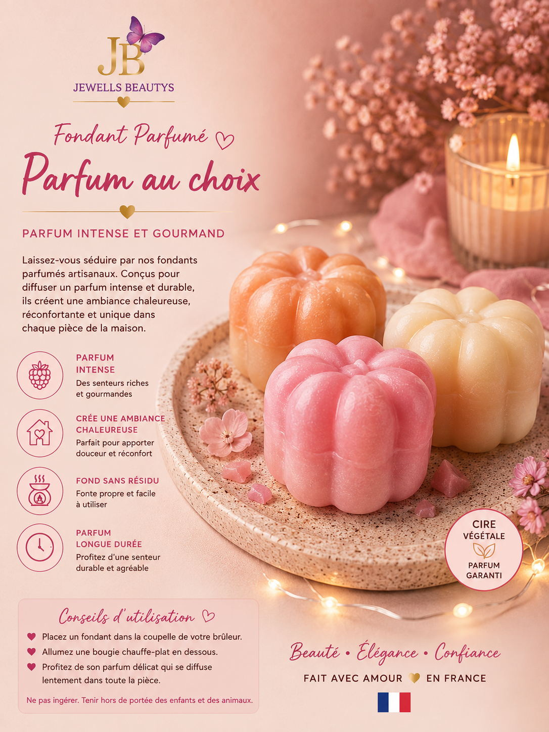 Fondant ou bougies (mèche) Citrouille